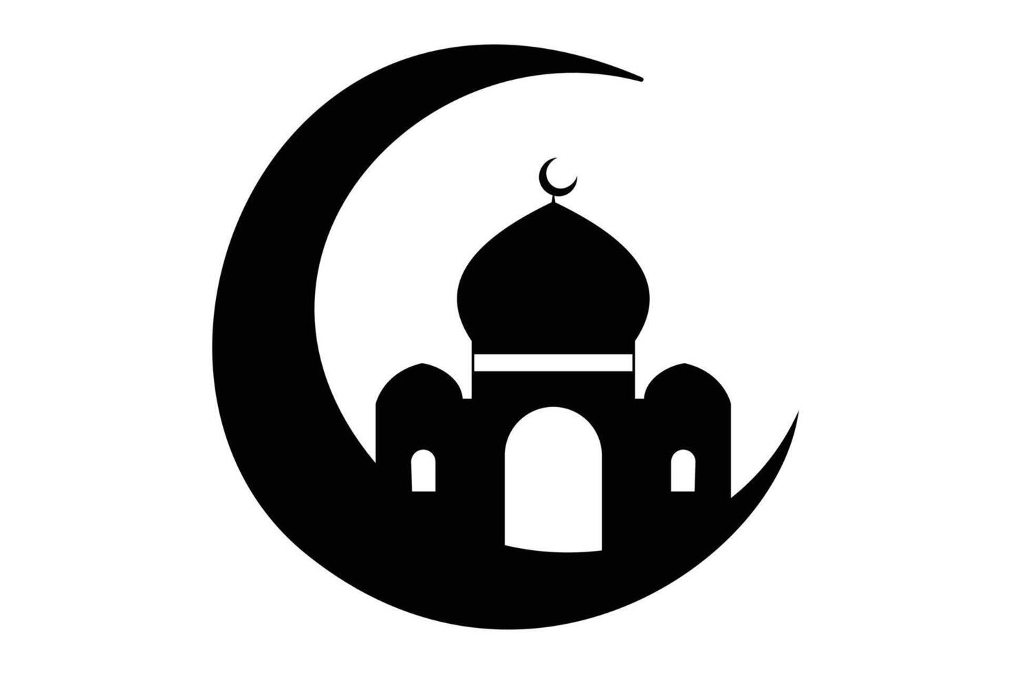 mezquita icono, islámico iconos, Ramadán Kareem, eid mubarak, silueta logo vector ilustración diseño