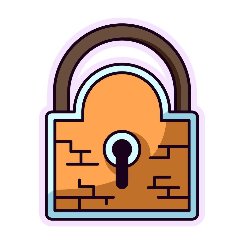 Lock Vivid Flat Image. Perfect for different cards, textile, web sites, apps vector