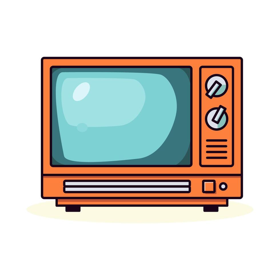 TV Set Vector Flat Illustration. Perfect for different cards, textile, web sites, apps