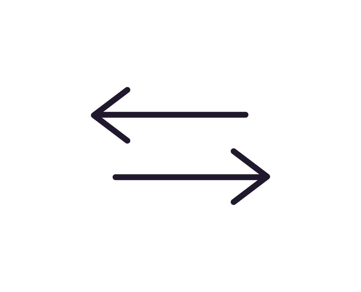 flecha línea icono en blanco antecedentes vector