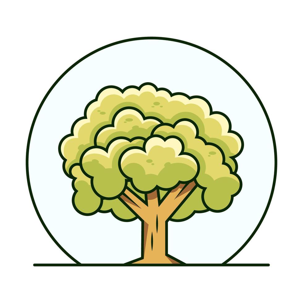 Tree Vivid Flat Image. Perfect for different cards, textile, web sites, apps vector