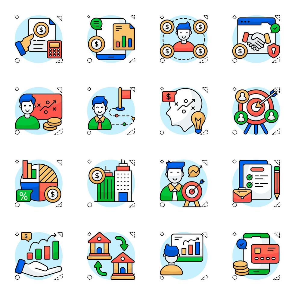 Set of Business Flat Icons vector