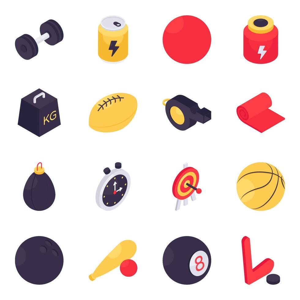 Set of Sports Isometric Icons vector