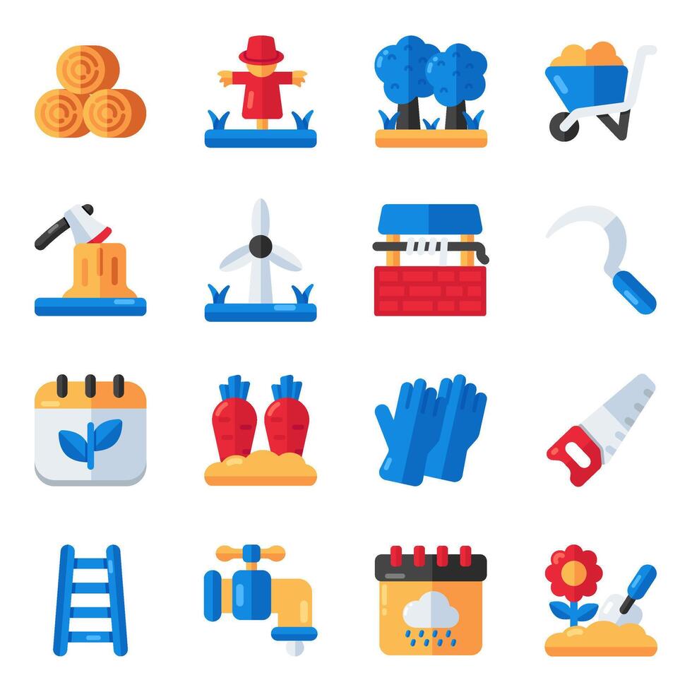Set of Nature and Eco Flat Icons vector