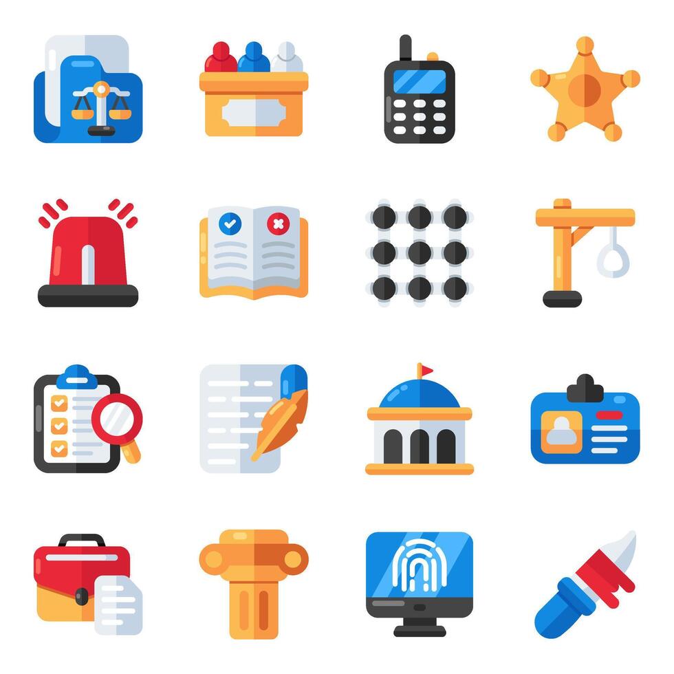 Set of Equity Flat Icons vector