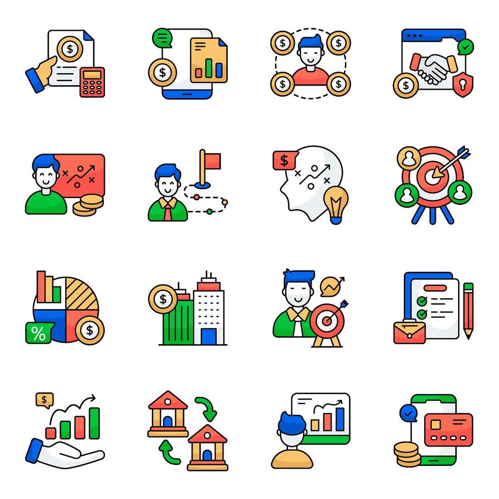 Set of Business Flat Icons vector
