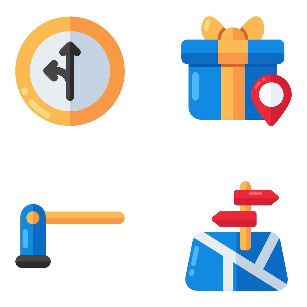 Set of Location Flat Icons vector