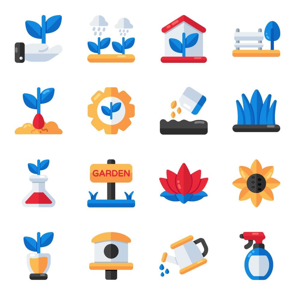 Set of Ecology Flat Icons vector