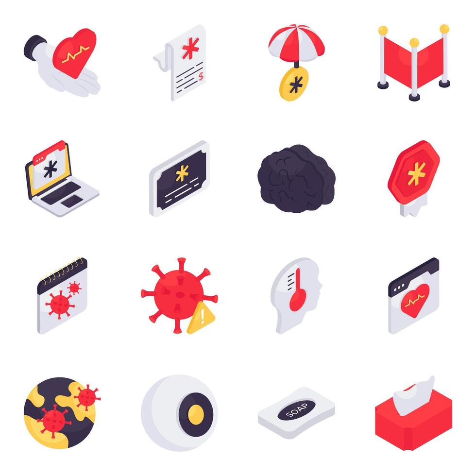 Set of Medicinal Isometric Icons vector