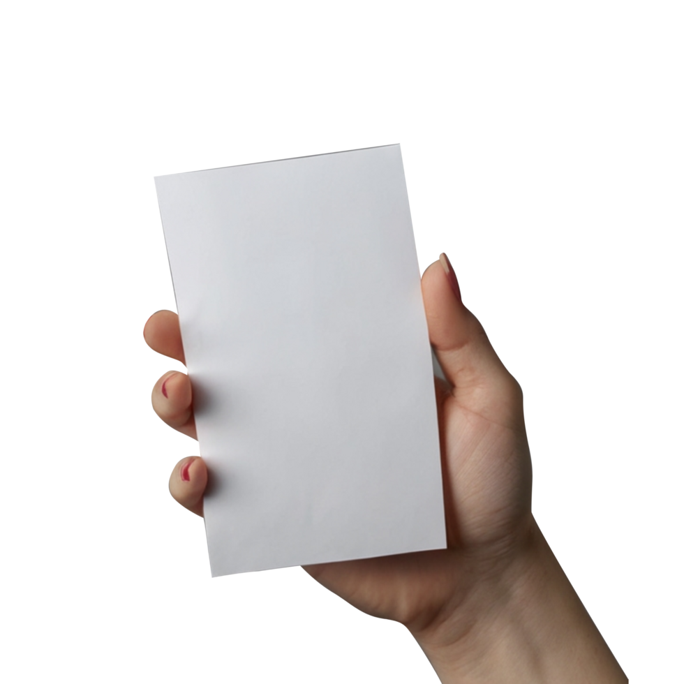Hand holding empty papper banner PNG Free