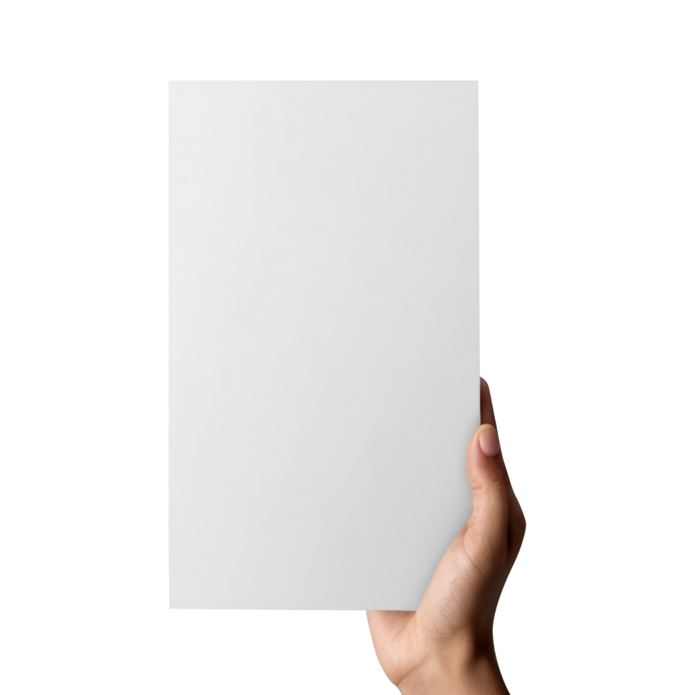 Hand holding empty papper banner PNG Free