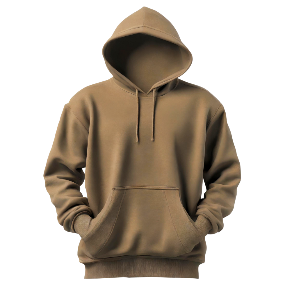 realistisch capuchon of hoody voor Mens. mannen sweater met lang mouwen en trekkoord, mof of kangoeroe zak. mockup van mannetje jasje of trui met kap. voorkant en terug van sport of stedelijk uniform png