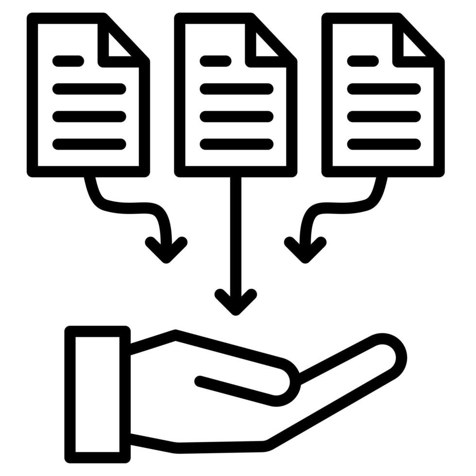 Data Collection icon line vector illustration