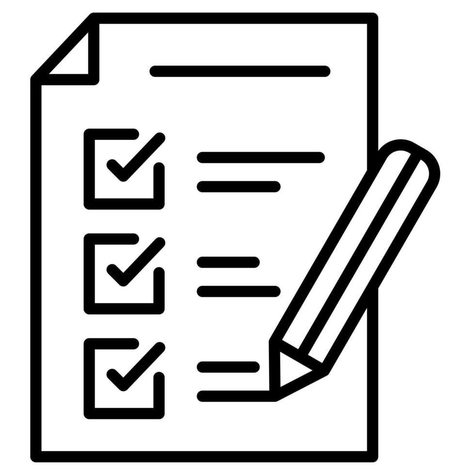 Assessment Checklist icon line vector illustration