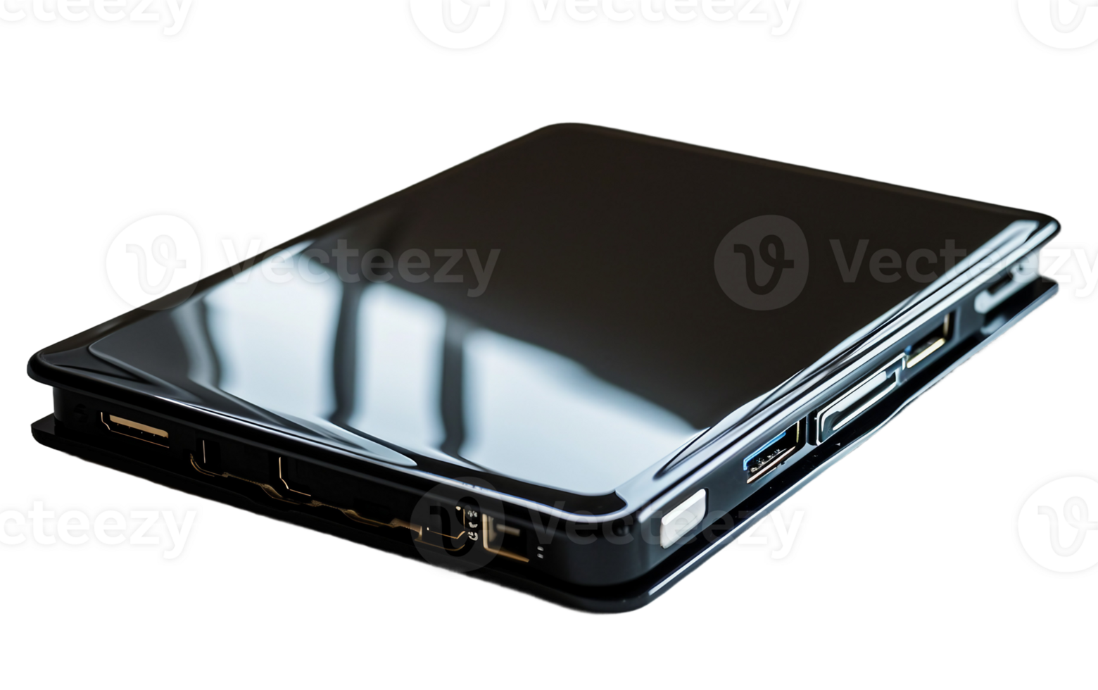 AI generated External Hard Drive Showcase on the transparent background, PNG Format