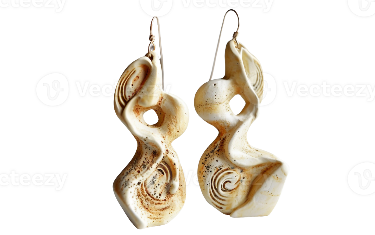 AI generated Handmade Dangle Earrings on the transparent background, PNG Format