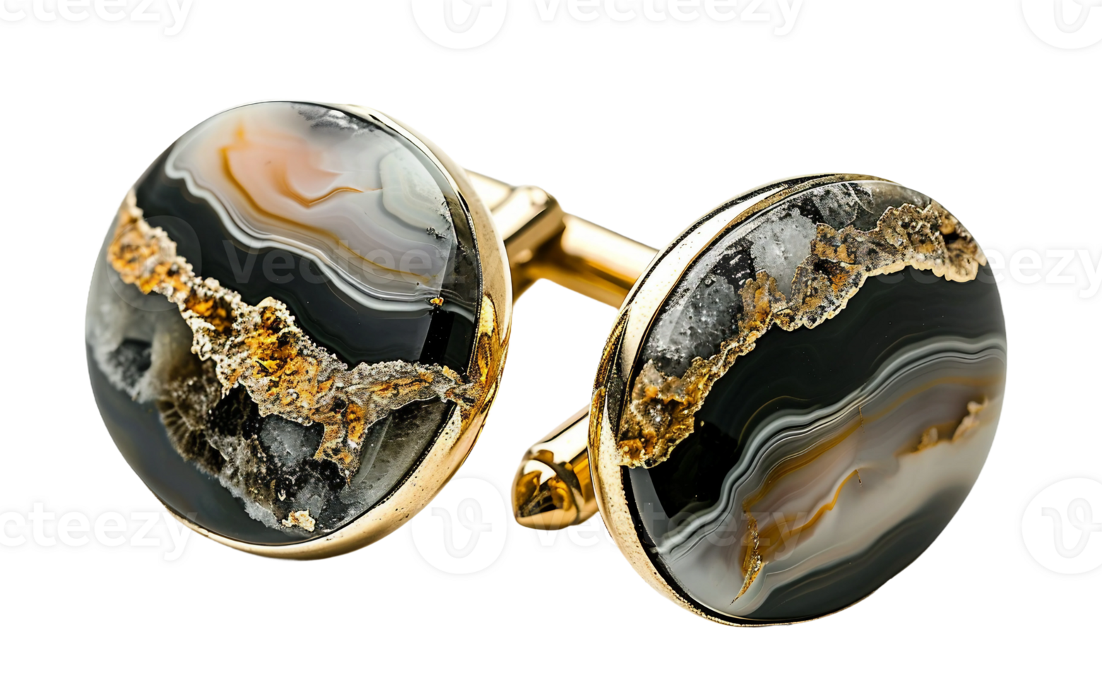 AI generated Stylish Stone Cufflinks Display on the transparent background, PNG Format