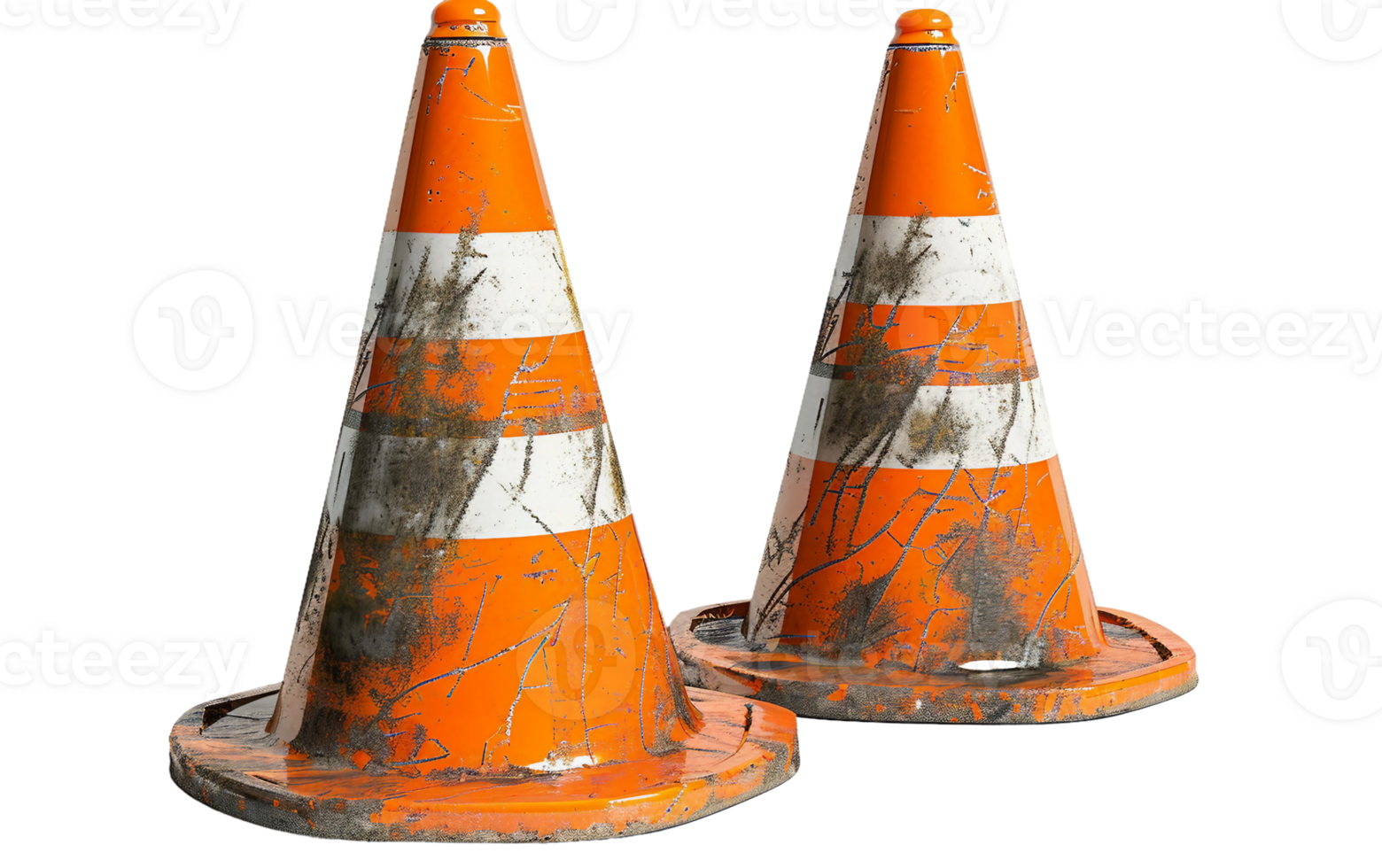 AI generated Safety Cones on Transparent Background png