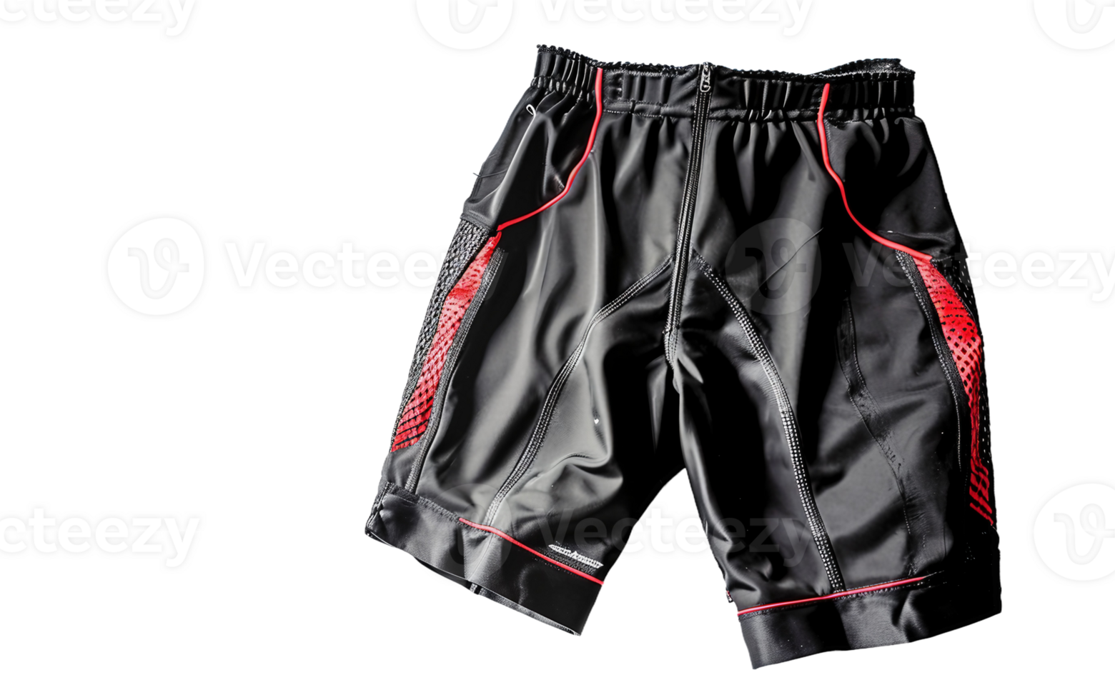 AI generated Black Cycling Shorts on Transparent Background png