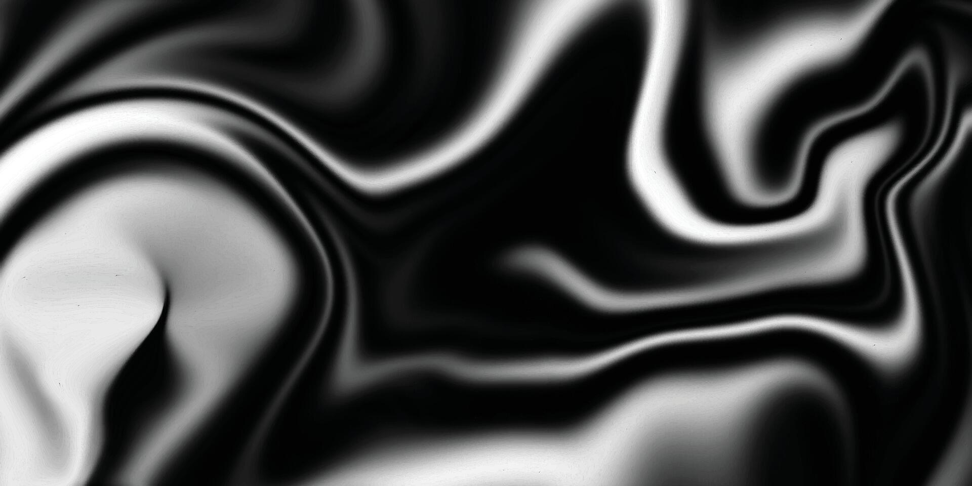 Dark Silver black metallic flowing background. Abstract dark liquid waves background. Black and white liquify background. vector