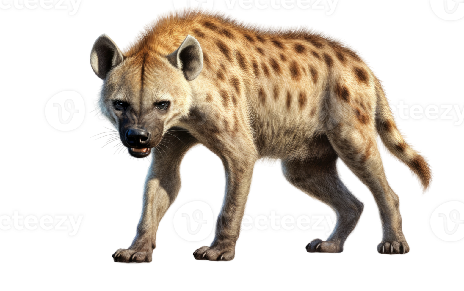 AI generated Hyena Portrait On Transparent Background. png