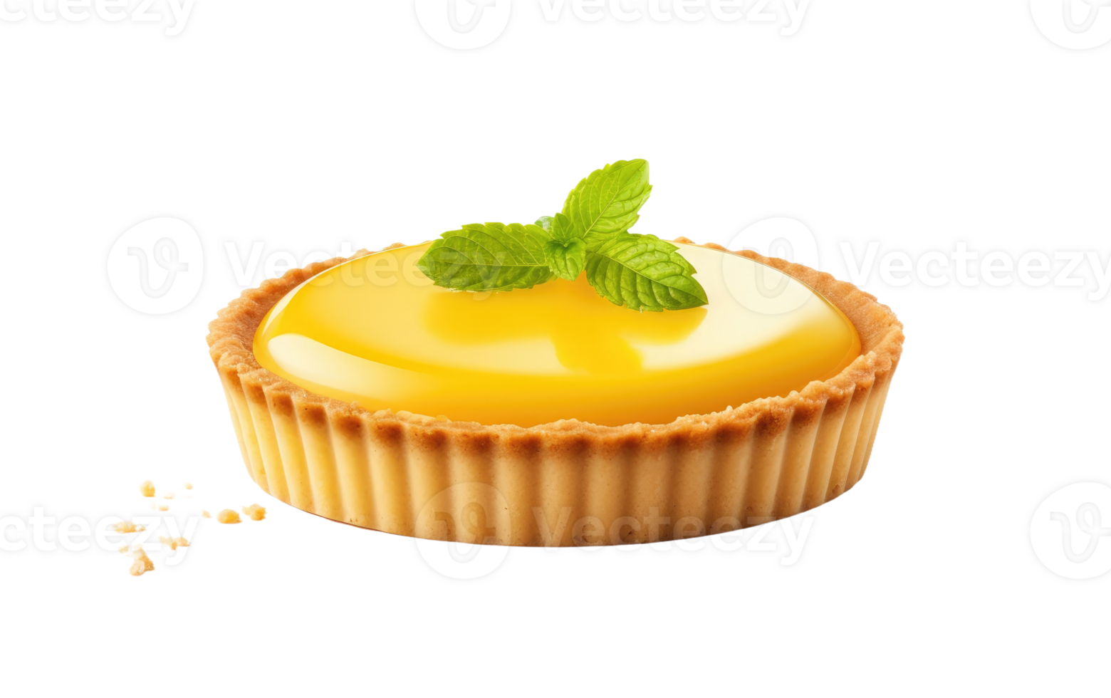 AI generated Lemon Tart On Transparent Background png