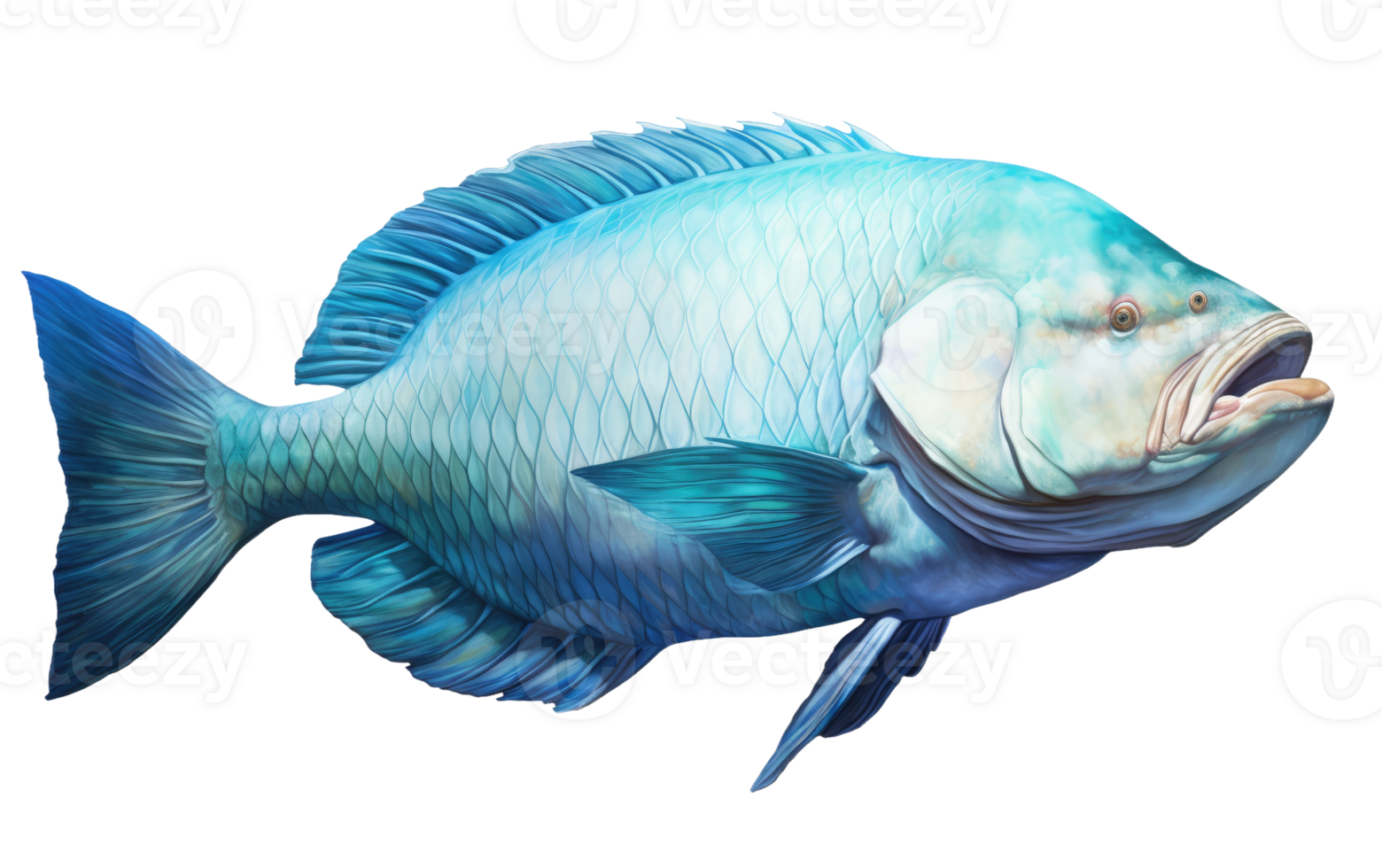 AI generated Humphead Wrasse On Transparent Background. png