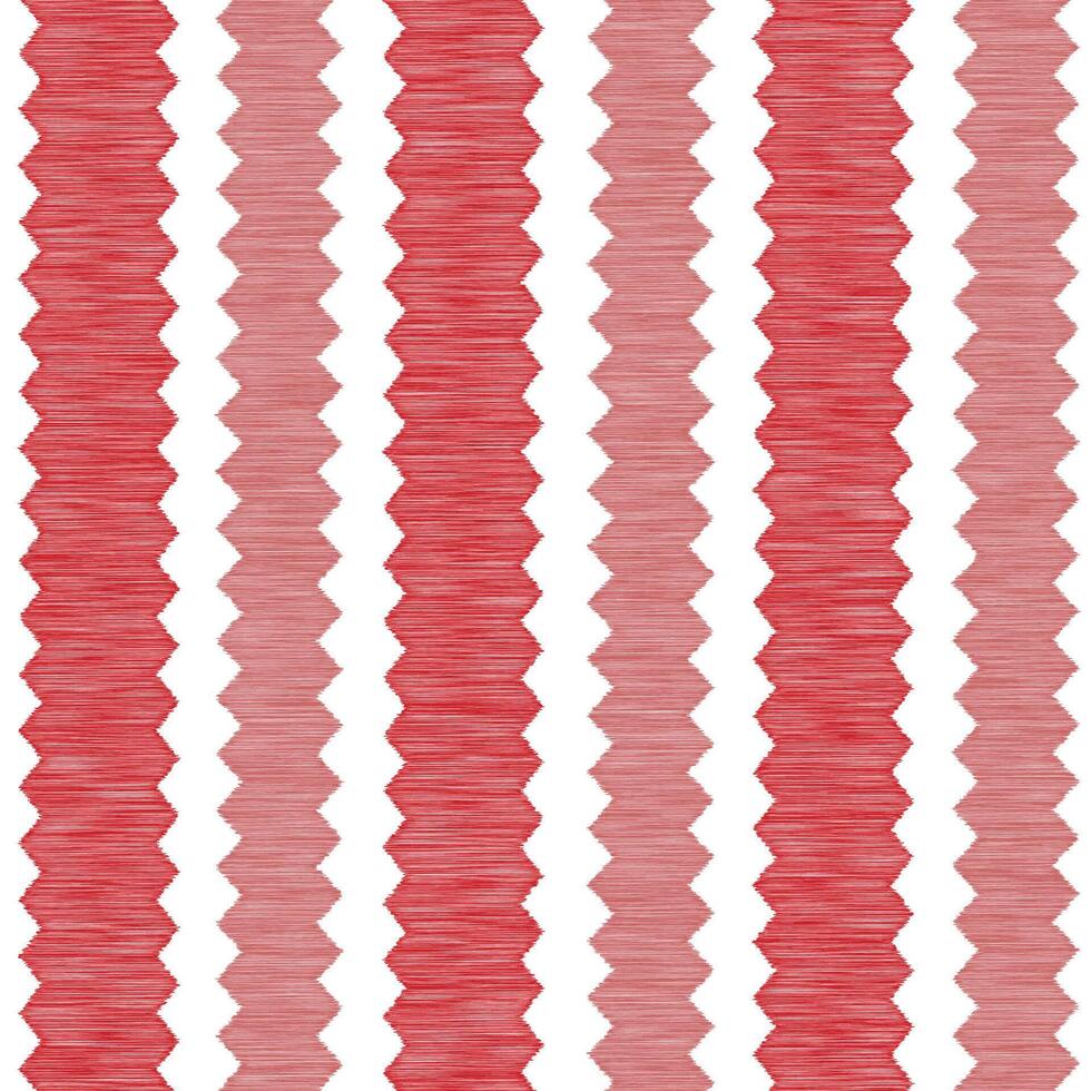 Seamless vector Ikat white red background fabric pattern stripe zig zag unbalance stripe patterns cute vertical red pastel color stripes size grid for valentine day love fabric pattern.