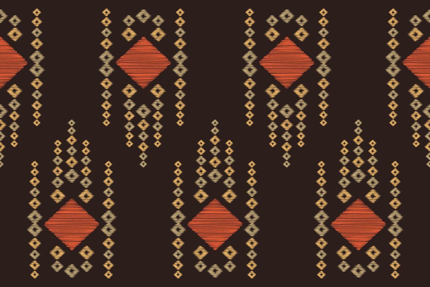 Traditional Ethnic ikat motif fabric pattern background geometric .African Ikat embroidery Ethnic oriental pattern brown background wallpaper. Abstract,vector,illustration.Texture,frame,decoration. vector