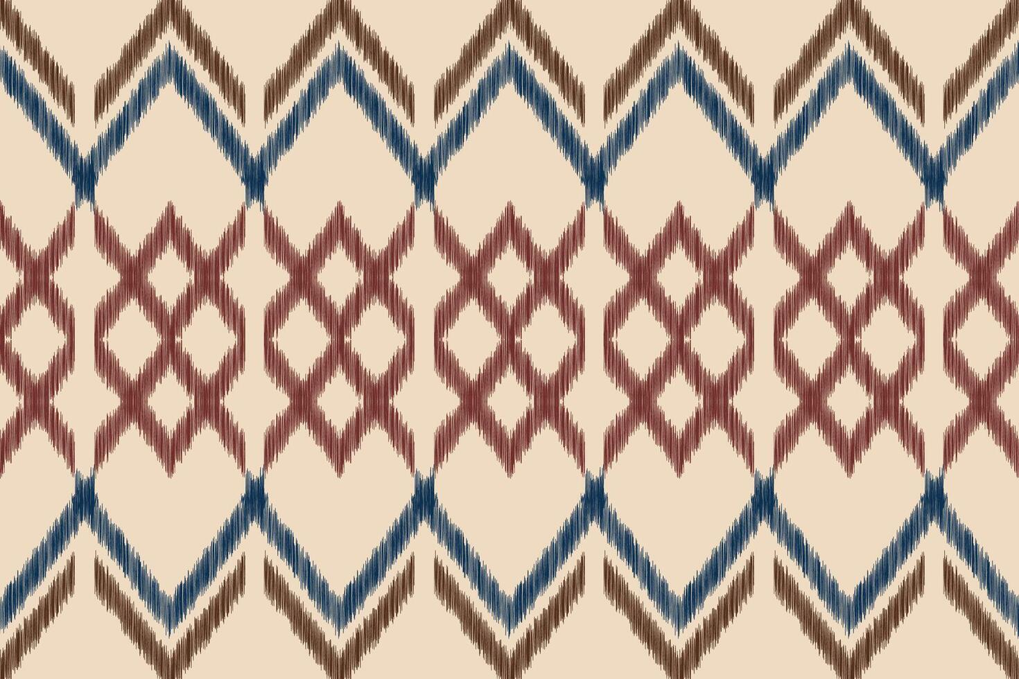 Traditional Ethnic ikat motif fabric pattern background geometric .African Ikat embroidery Ethnic pattern brown cream background wallpaper. Abstract,vector,illustration.Texture,frame,decoration. vector