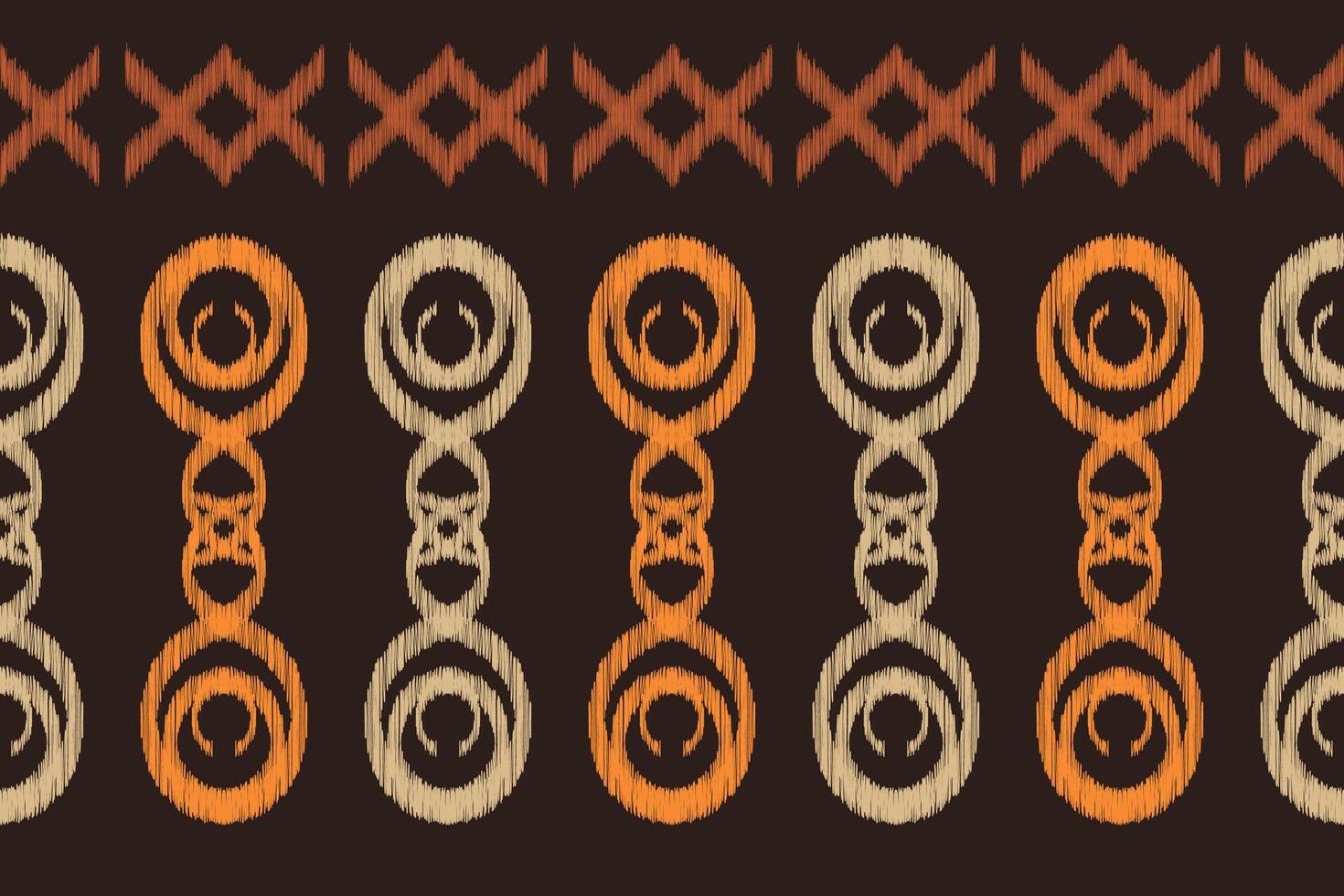 Traditional Ethnic ikat motif fabric pattern background geometric .African Ikat embroidery Ethnic oriental pattern brown background wallpaper. Abstract,vector,illustration.Texture,frame,decoration. vector