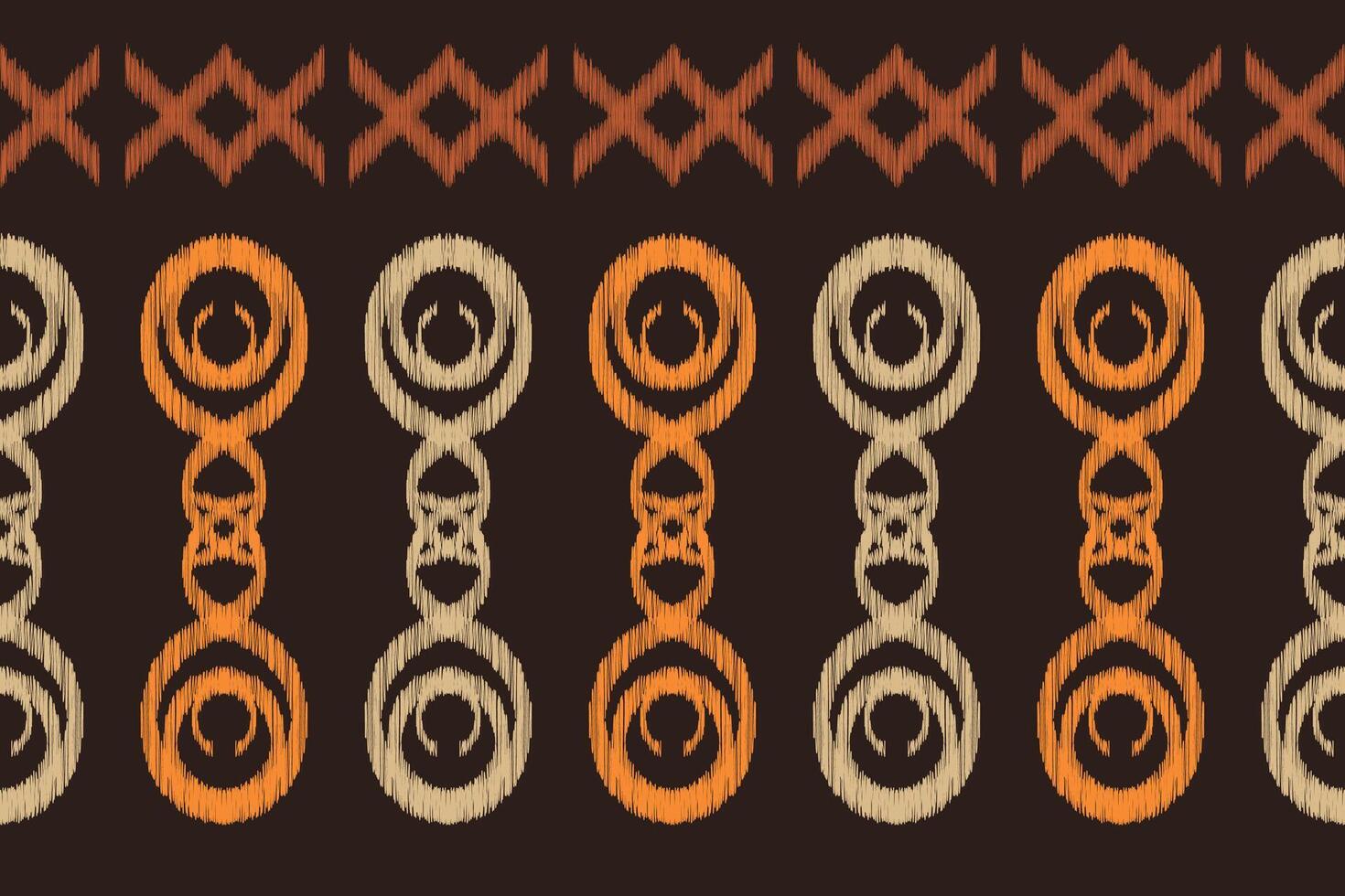 Traditional Ethnic ikat motif fabric pattern background geometric .African Ikat embroidery Ethnic oriental pattern brown background wallpaper. Abstract,vector,illustration.Texture,frame,decoration. vector