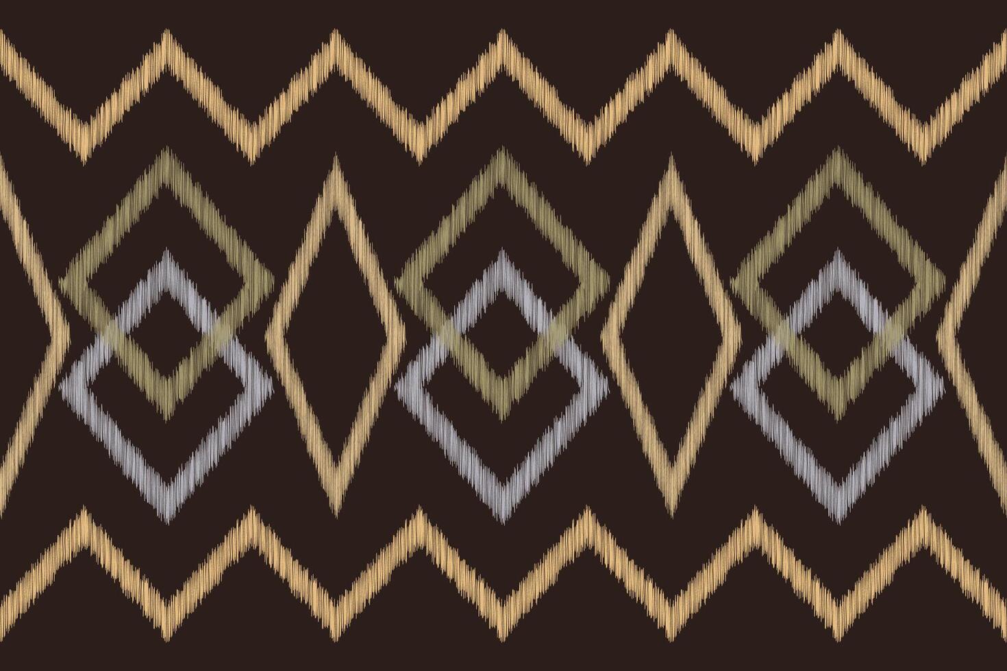 Traditional Ethnic ikat motif fabric pattern background geometric .African Ikat embroidery Ethnic oriental pattern brown background wallpaper. Abstract,vector,illustration.Texture,frame,decoration. vector