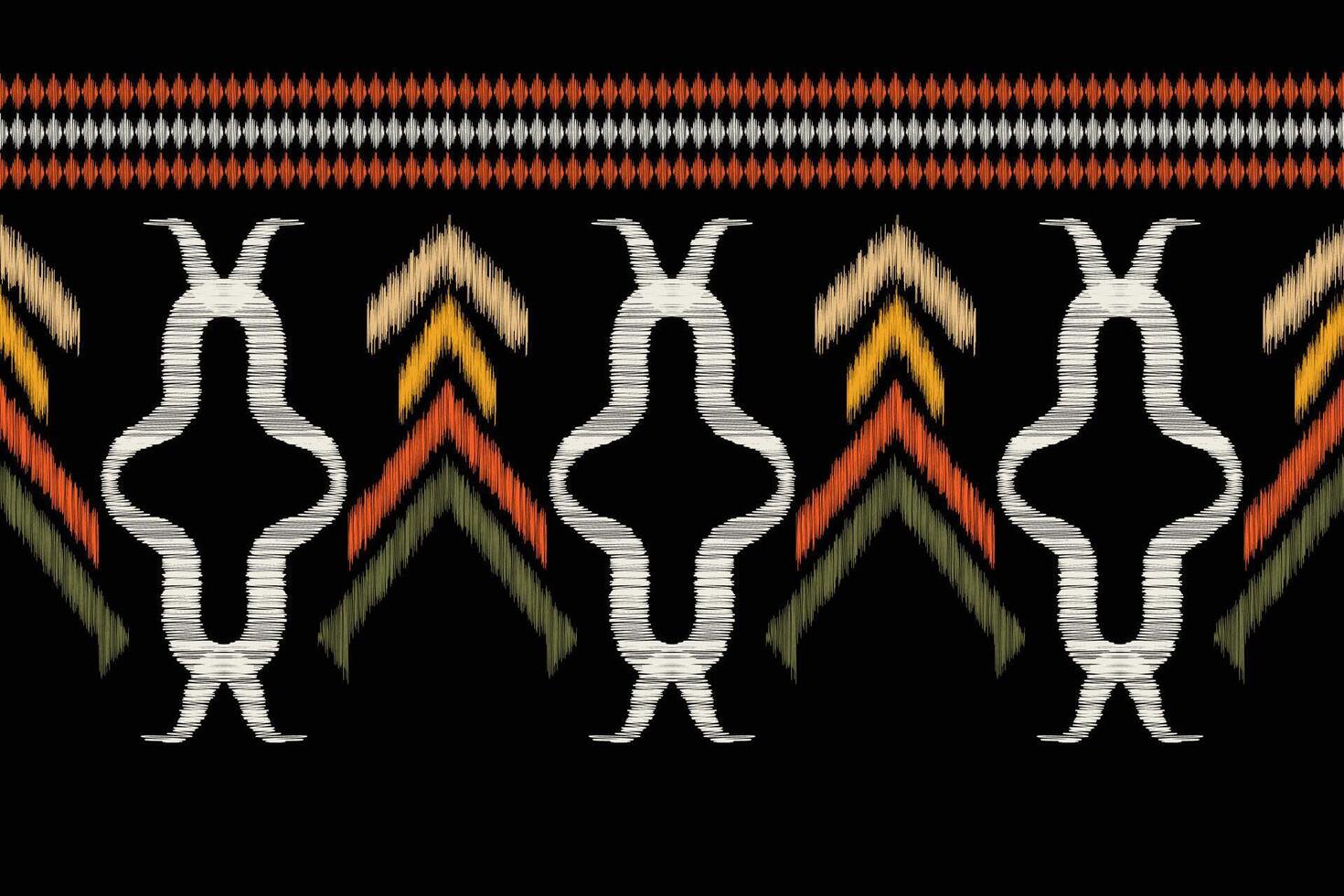 Traditional Ethnic ikat motif fabric background pattern geometric .African Ikat embroidery Ethnic oriental pattern black background wallpaper. Abstract,vector,illustration.Texture,frame,decoration. vector