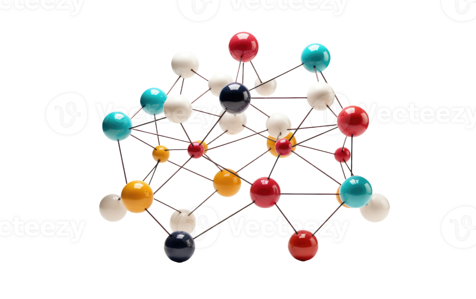 AI generated 3D Atomic Model On Transparent Background png