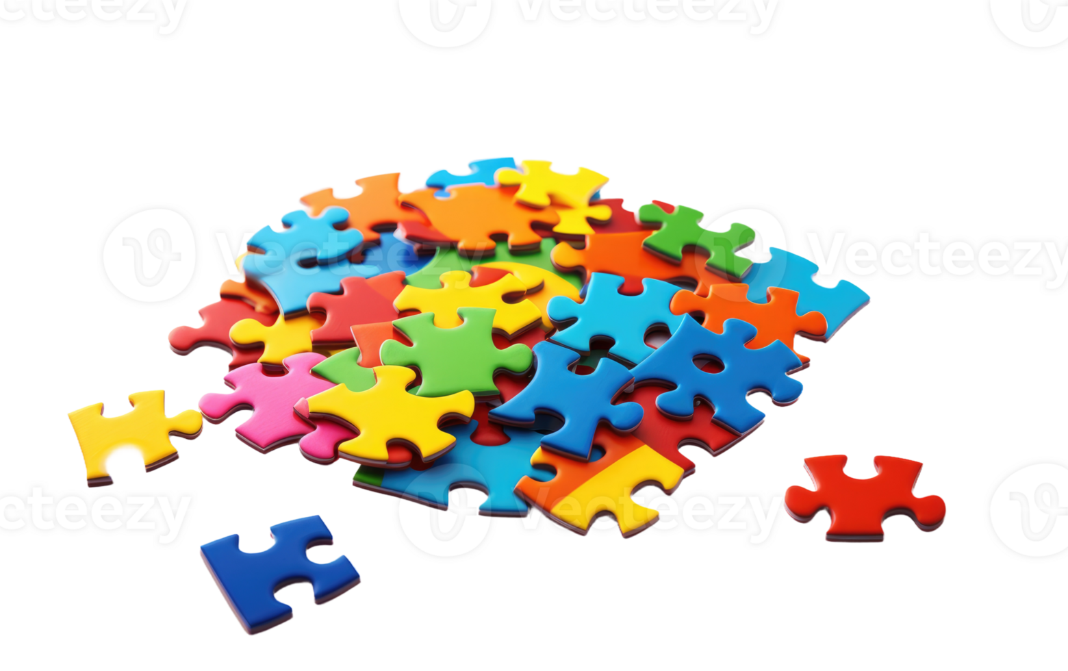 AI generated Jigsaw Puzzle Fun On Transparent Background. png