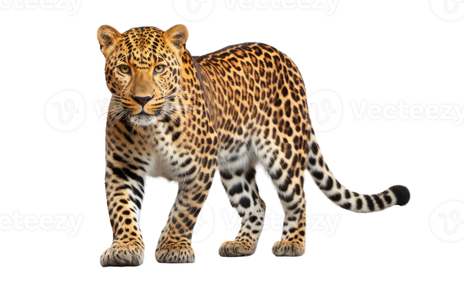 AI generated Majestic Leopard On Transparent Background. png