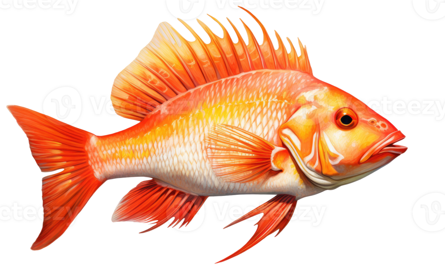 AI generated Underwater Hogfish On Transparent Background. png