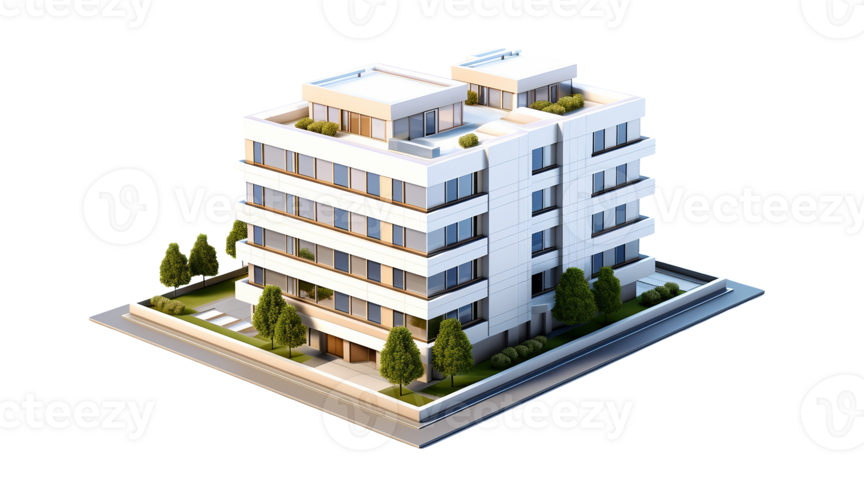 AI generated Modern Building Structure On Transparent Background png