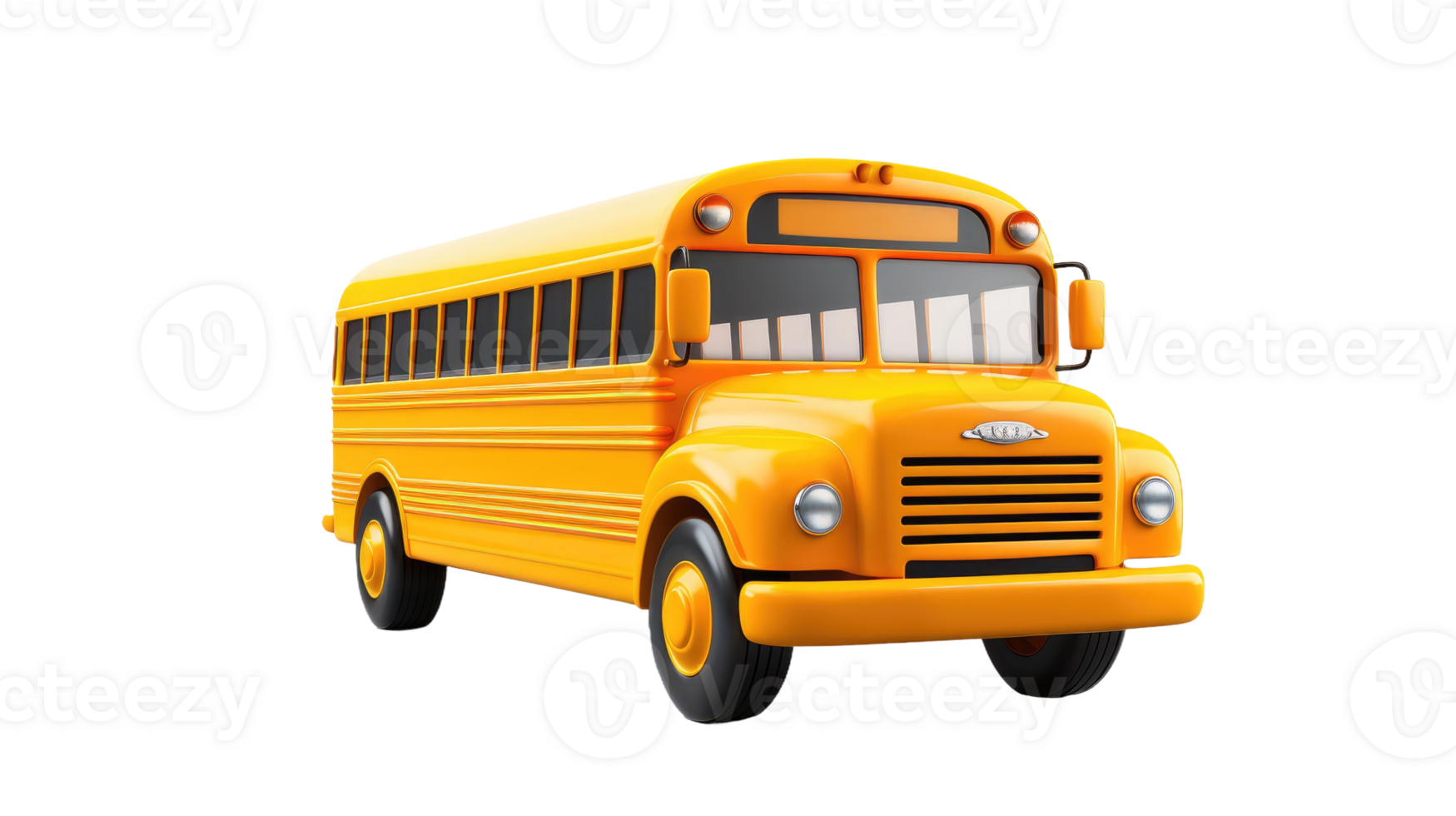 AI generated School Bus Illustration On Transparent Background png