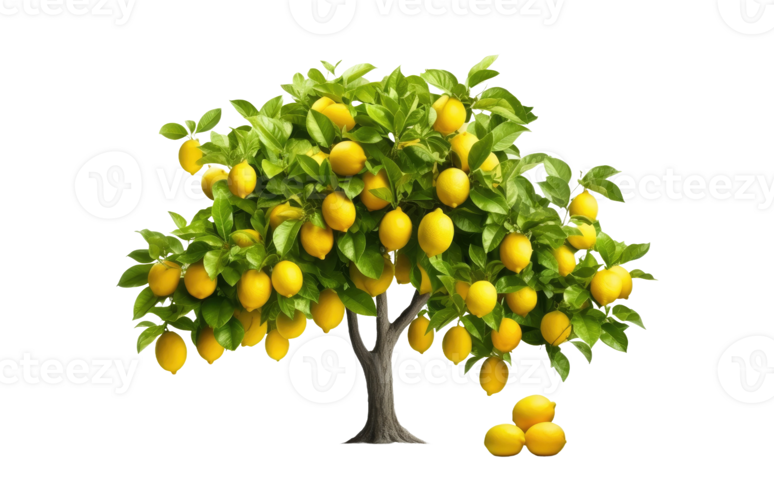 AI generated Lemon Tree On Transparent Background. png