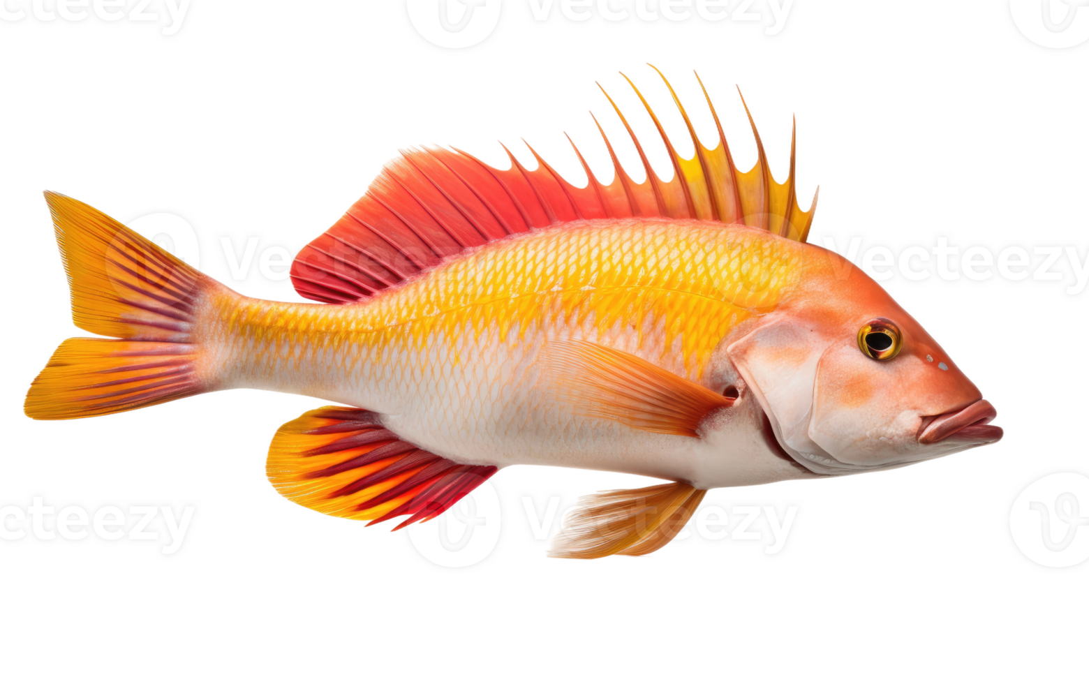 AI generated Hogfish Portrait On Transparent Background. png
