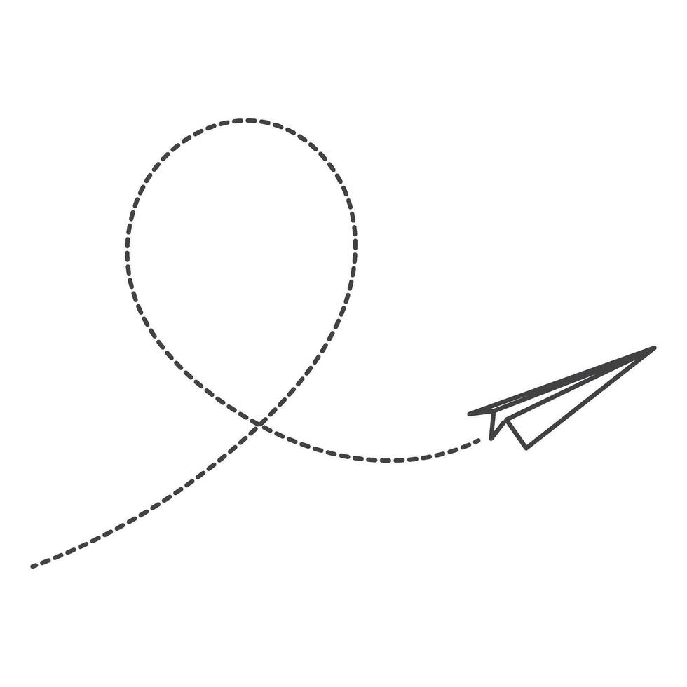 Paper Airplane Doodle Line vector