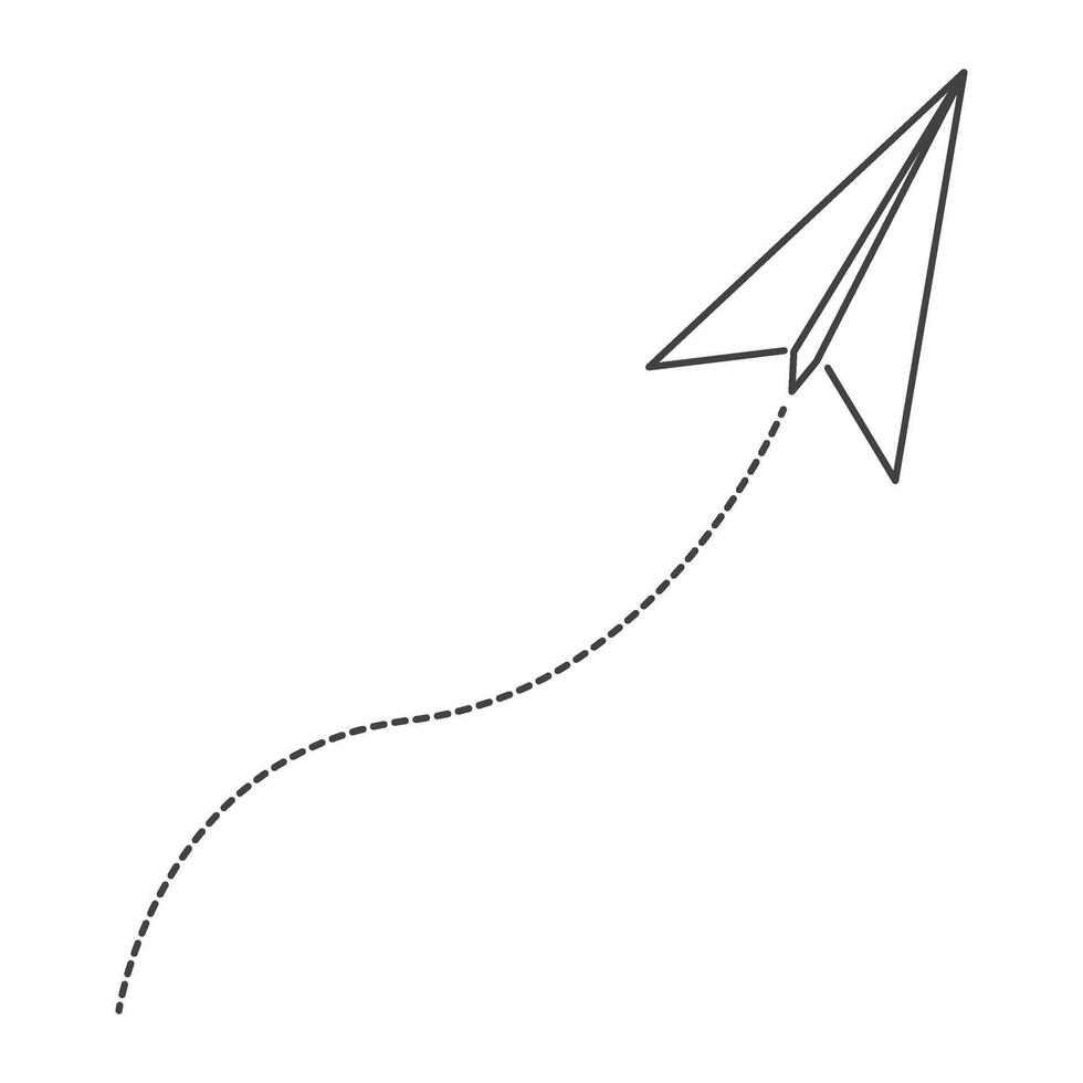 Paper Airplane Doodle Line vector