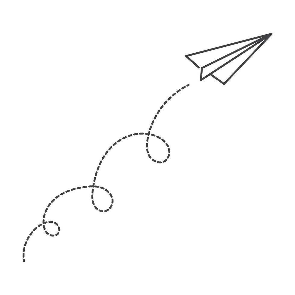 Paper Airplane Doodle Line vector