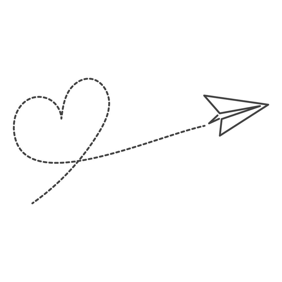 Paper Airplane Doodle Line vector