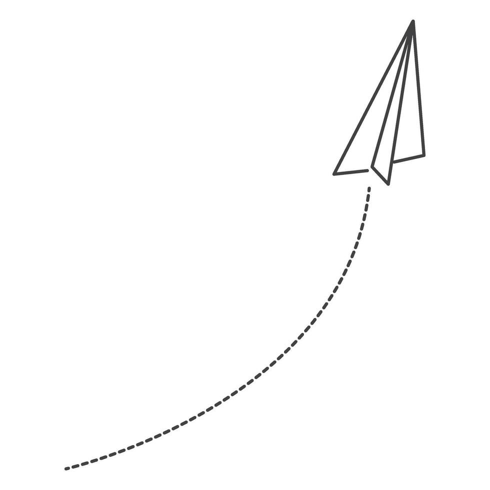 Paper Airplane Doodle Line vector