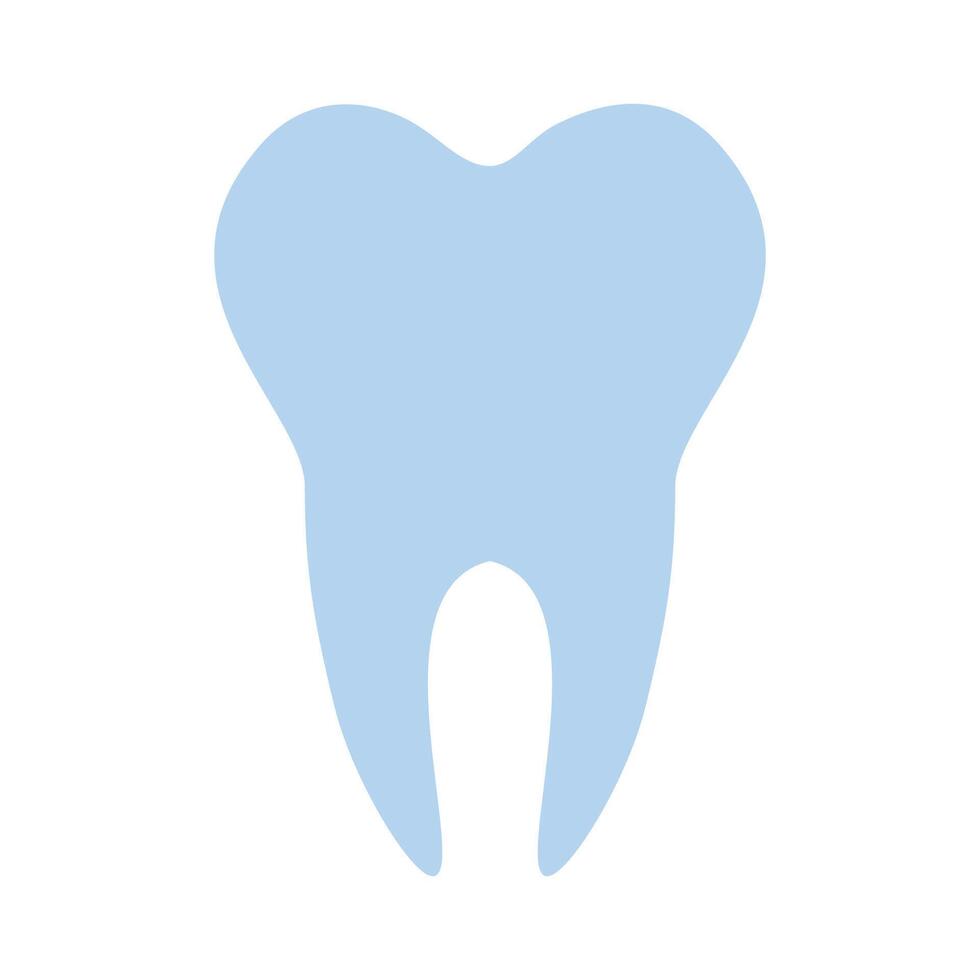 Tooth, cartoon style. Vector illustration isolated on white background, hand drawn, flat design