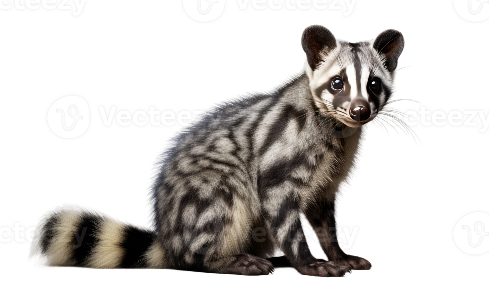 AI generated Malayan Civet Portrait On Transparent Background. png