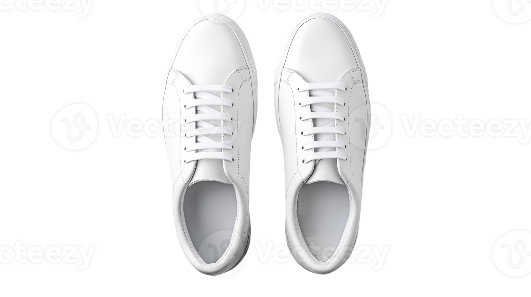 AI generated White Leather Sneakers On Transparent Background png